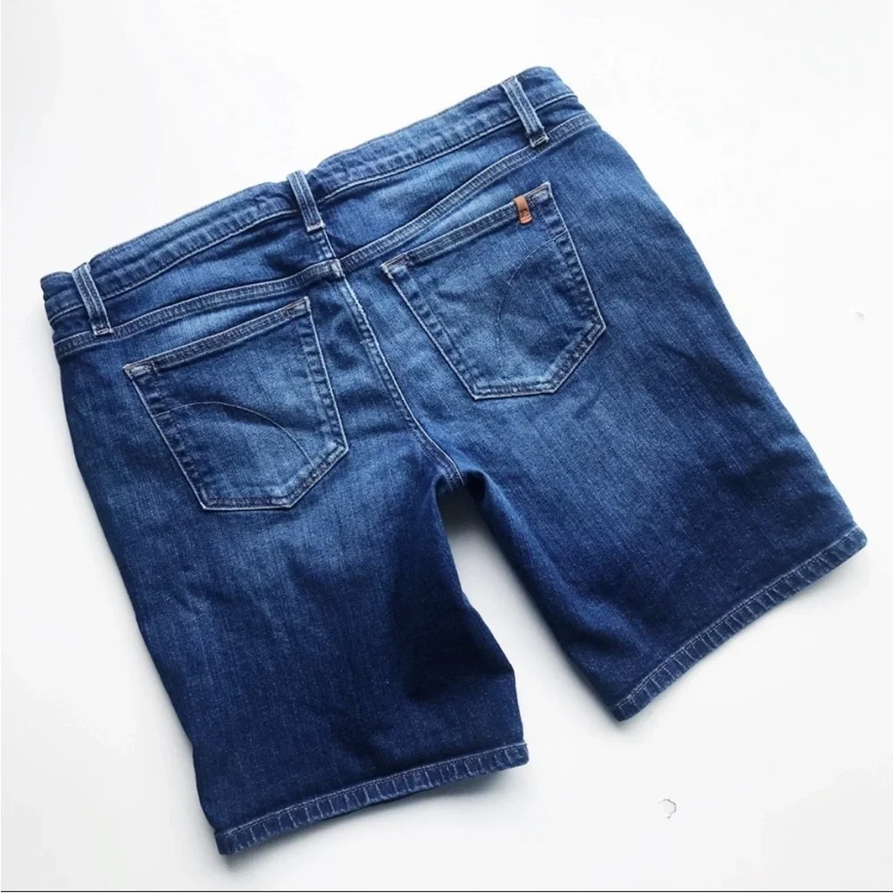 Joe’s Dark Wash Blue Jeans Thea Denim Bermuda Roll Leg Shorts